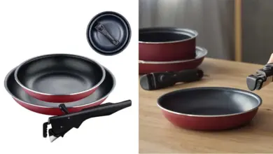 Juego de 3 sartenes Bergner Click & Cook Red Edition con mango extraíble por 17,05 € con 15% de descuento
