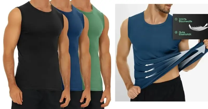Pack de 3 Camisetas sin Mangas Falary 100% Algodón para Hombre: Cómodas y Versátiles a Solo 13,96€ con 30% de Descuento