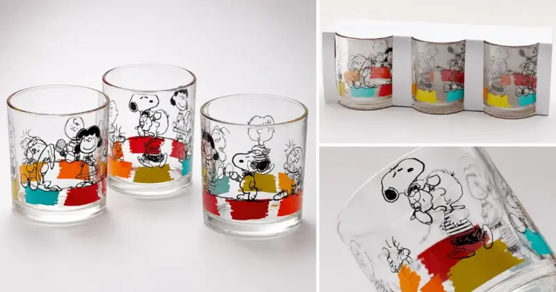 Set de 3 Vasos de Cristal Excelsa Peanuts Snoopy de 25 cl con un 27% de Descuento en Amazon