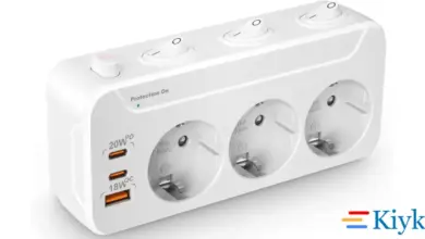 Regleta múltiple Kiykzi 6 en 1: carga rápida, protección y versatilidad por 21,65 €