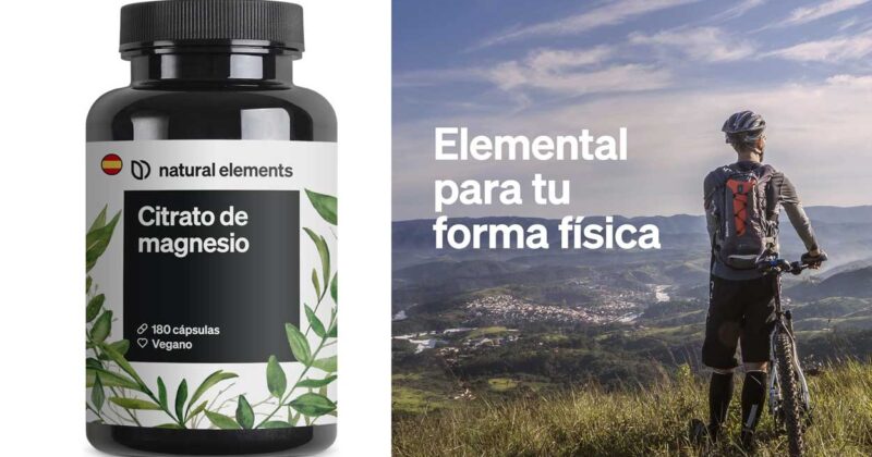 Citrato de Magnesio Natural Elements: 180 cápsulas veganas con un 25% de descuento, energía y bienestar físico y mental