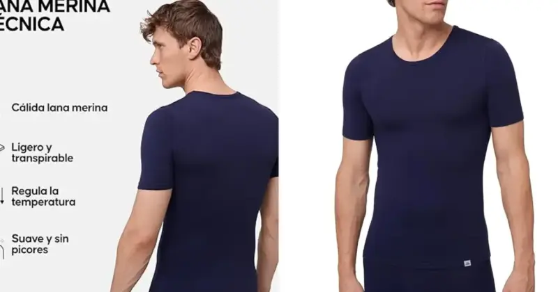 Camiseta térmica DANISH ENDURANCE para hombre: abrigo natural y oferta exclusiva por 29,95 € con envío gratis