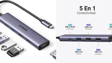 HUB USB-C UGREEN Revodok 5 en 1 con HDMI 4K y carga rápida 100W a solo 13,52€ con envío gratis
