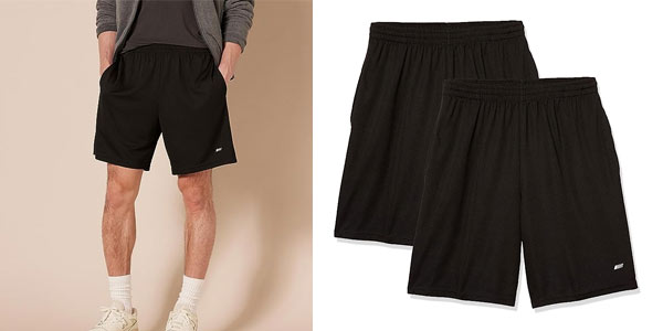 Pack x2 Pantalones Cortos Deportivos Amazon Essentials para Hombre: Comodidad y Transpirabilidad a Solo 15,30€ con 26% de Descuento